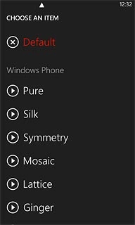 Press the play icon next to the required ring tones to listen to them.