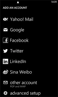 Press the required provider or advanced setup.