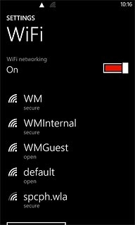 A list of Wi-Fi networks within range is displayed.Press the required Wi-Fi network.