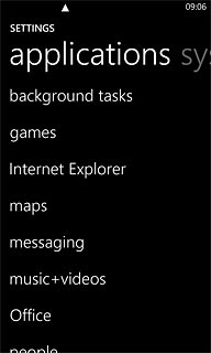 Slide your finger left on the display to find applications.