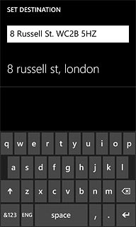 Key in the required destination and press enter.A list of destinations found is displayed.