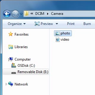 Highlight the required file and move or copy it to your computer.