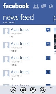 Slide your finger left on the display until news feed is displayed.