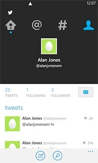 Press the message icon.