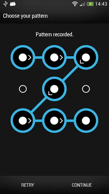 Press CONTINUE.Repeat the selected phone lock code to confirm.