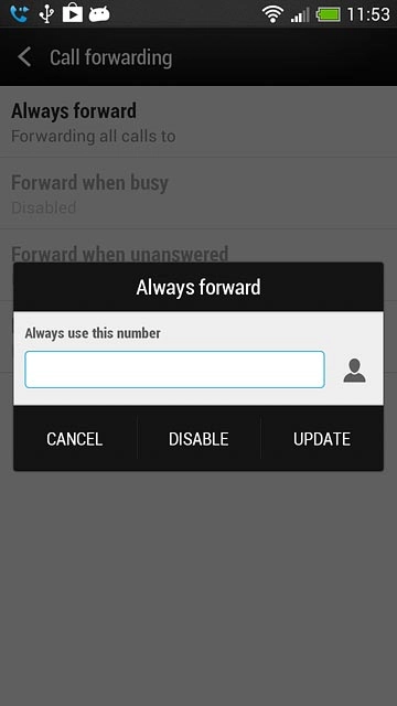 Press DISABLE.Repeat until all diverts have been cancelled.