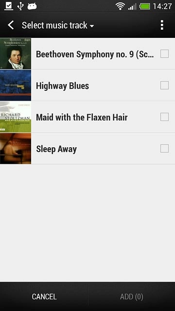 Press the required audio files to select them.