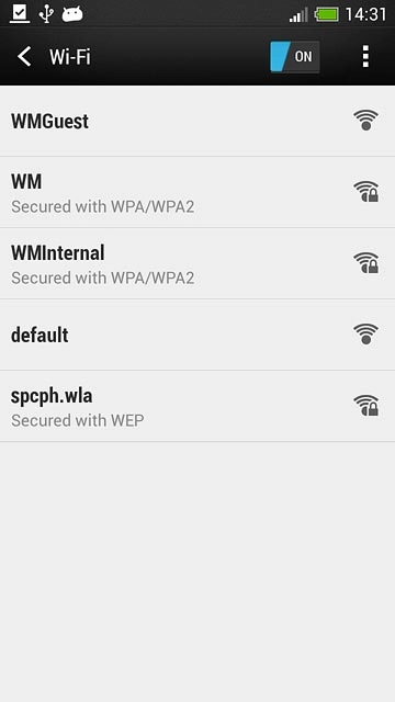 A list of Wi-Fi networks within range is displayed.Press the required Wi-Fi network.