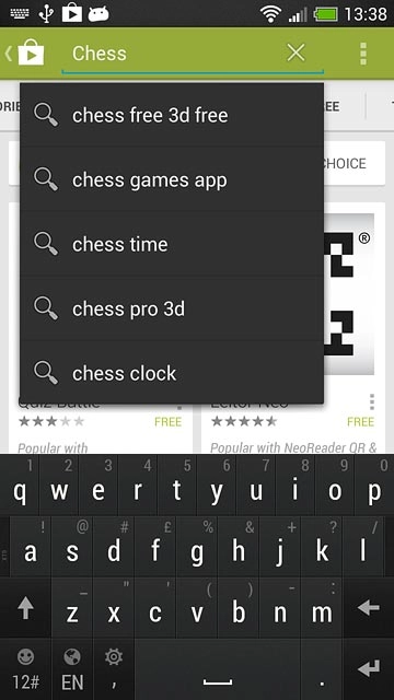 Key in the name of the required app and press enter.