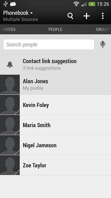 Press the new contact icon.
