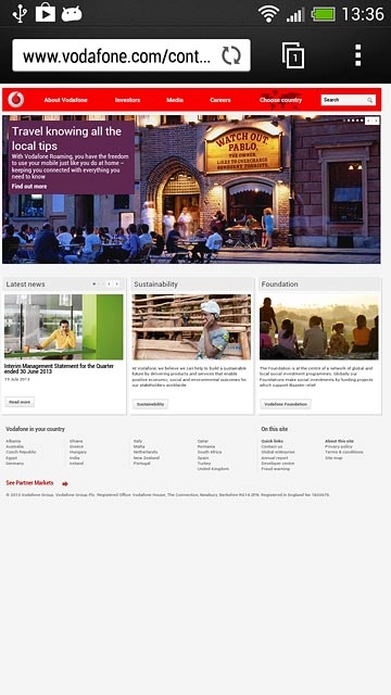 Press the menu icon.