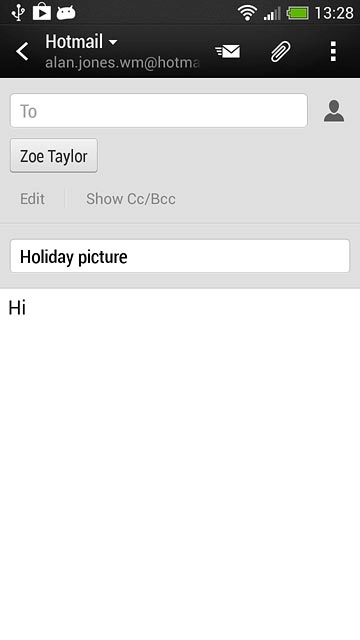 Press the attachment icon.