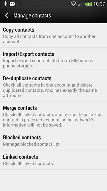 Press Import/Export contacts.