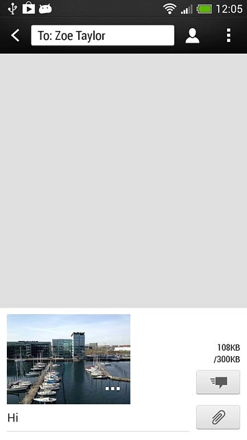 Press the send icon when you've finished your picture message.