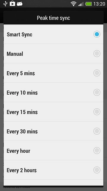 Press Smart Sync, Manual or the required interval.