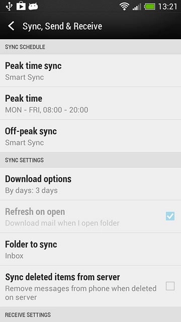 Press Off-peak sync.