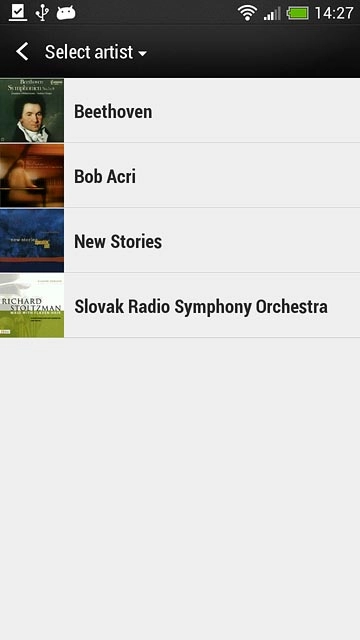 Press the drop down list at the top of the display.