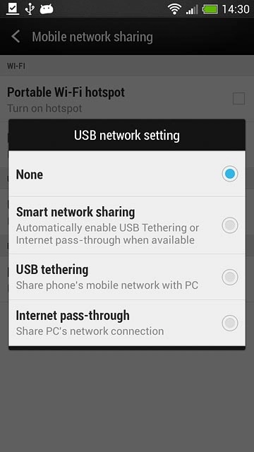 Press USB tethering.