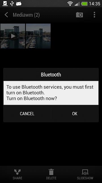 If Bluetooth is turned off:Press OK to turn on Bluetooth.