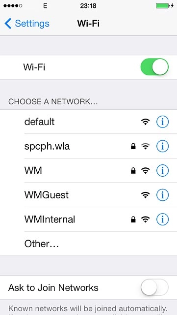 A list of Wi-Fi networks within range is displayed.Press the required Wi-Fi network.