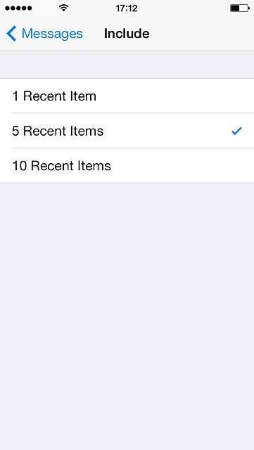 Press the required setting.