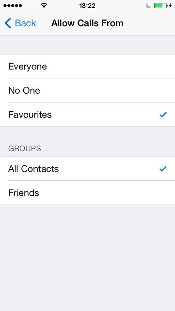 Press Everyone, No One, Favourites or the required group.
