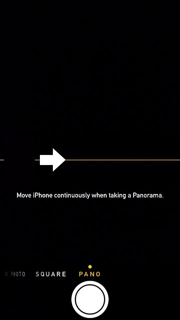 Move your phone slowly to the right in a straight line (the arrow needs to be on the horizontal line).
