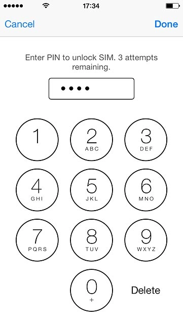 Key in your PIN and press Done.