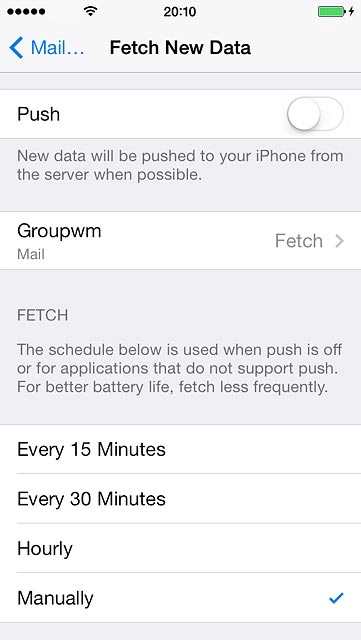 Press the required period or Manually.