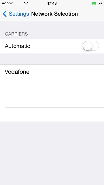 If automatic network selection is turned on:Press the indicator next to 