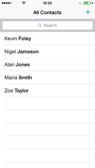 Press the new contact icon.