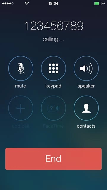 Press End to end the call.