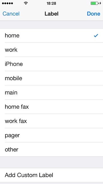 If you select Add Custom Label: