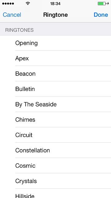 Press the different ring tones to listen to them.