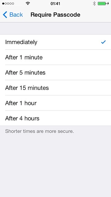 Press Immediately or the required period.