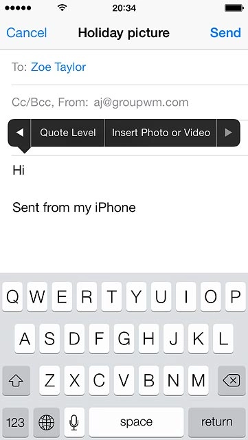 Press Insert Photo or Video.Go to the required folder.