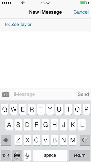 Press the text input field and write the required text.