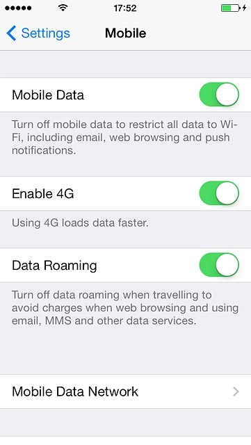 Press the indicator next to 