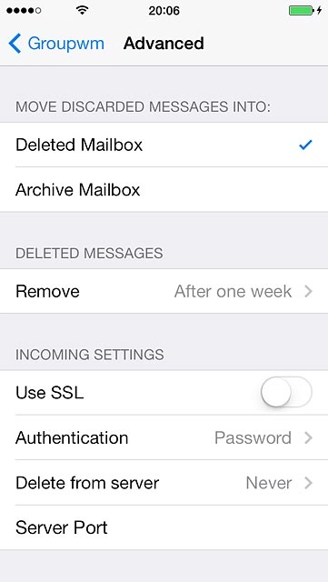Press the indicator next to 