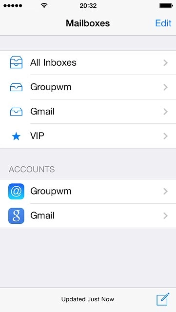 Press the required email account below 