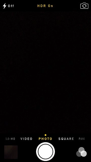 Slide your finger right or left on the display to select PHOTO.