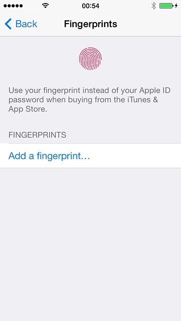 Press Add a fingerprint....Follow the instructions on the display to add a fingerprint.