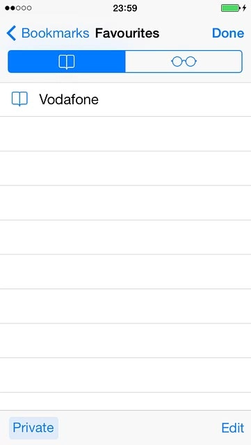 Press the required bookmark.