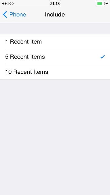 Press the required setting.