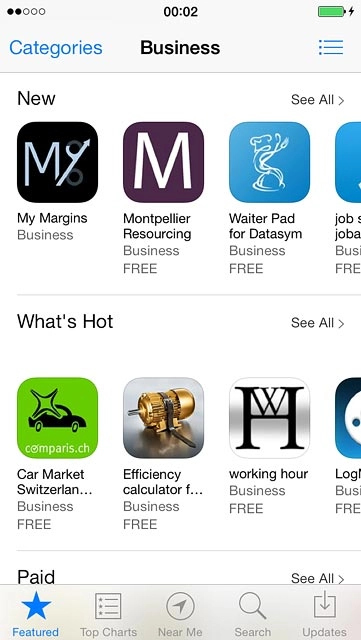 To search by category:Press Categories.Go to the required category.