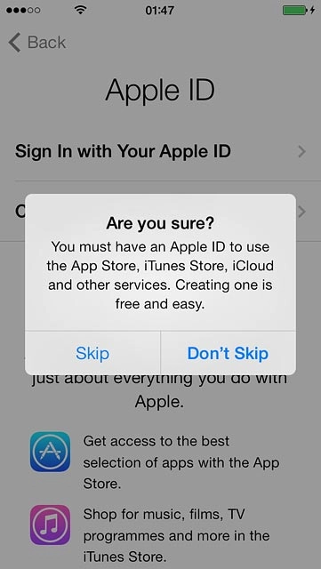 Press Skip.Follow the instructions on the display to activate your phone.