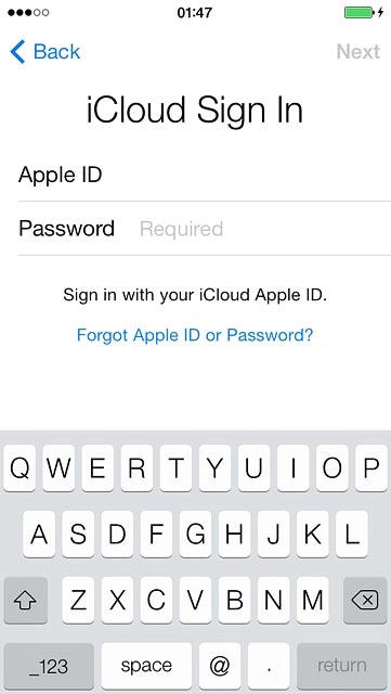 Press Password and key in the password for your Apple ID.