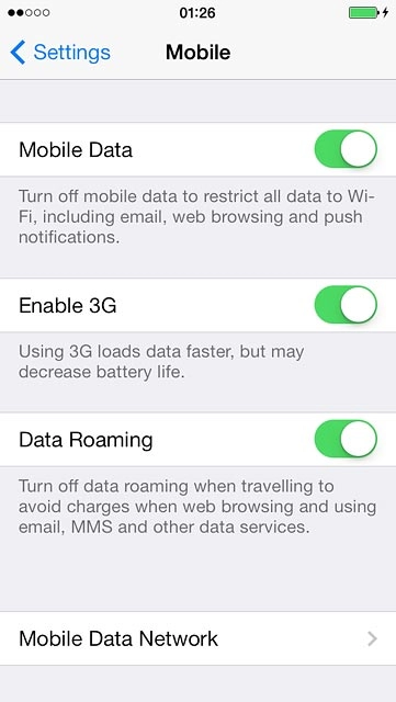 Press the indicator next to 