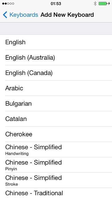 Press the required language to add it.
