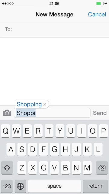 To insert the suggested word:Press space.